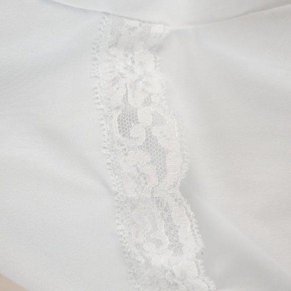 Vintage 50s M Boho Lace Button Down Pajama Top - Picture 3 of 9